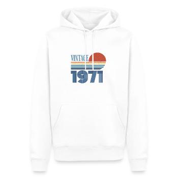 Jahrgang 1971 - Männer Premium Bio Hoodie - Weiß - Vorne - Nico (187cm)