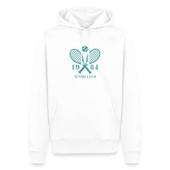 1984 tennis club - Sweat à capuche Premium bio Homme - blanc - Devant - Nico (187cm)