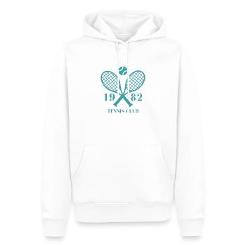 1982 tennis club - Sweat à capuche Premium bio Homme - blanc - Devant - Nico (187cm)