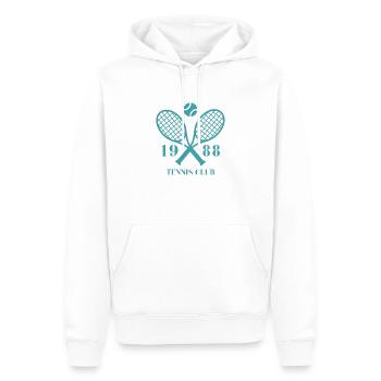 1988 tennis club - Sweat à capuche Premium bio Homme - blanc - Devant - Nico (187cm)