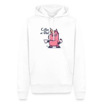 Café ou autre ! - Sweat à capuche Premium bio Homme - blanc - Devant - Nico (187cm)