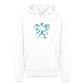 1991 tennis club - Sweat à capuche Premium bio Homme - blanc - Devant - Nico (187cm)