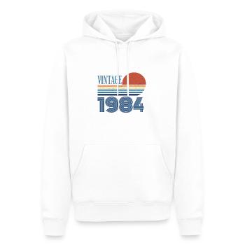 Jahrgang 1984 - Männer Premium Bio Hoodie - Weiß - Vorne - Nico (187cm)