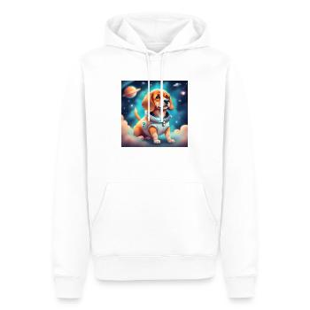 Niedlicher Hund im Weltraum - Männer Premium Bio Hoodie - Weiß - Vorne - Nico (187cm)