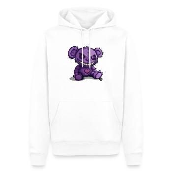 Peluche violette effrayante - Sweat à capuche Premium bio Homme - blanc - Devant - Nico (187cm)