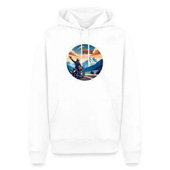 spread free - Männer Premium Bio Hoodie - Weiß - Vorne - Nico (187cm)