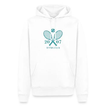 2007 tennis club - Sweat à capuche Premium bio Homme - blanc - Devant - Nico (187cm)