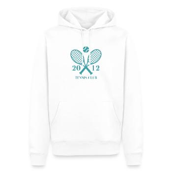 2012 tennis club - Sweat à capuche Premium bio Homme - blanc - Devant - Nico (187cm)