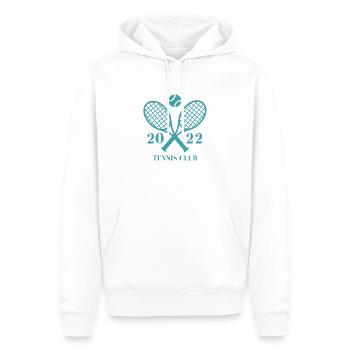 2022 tennis club - Sweat à capuche Premium bio Homme - blanc - Devant - Nico (187cm)