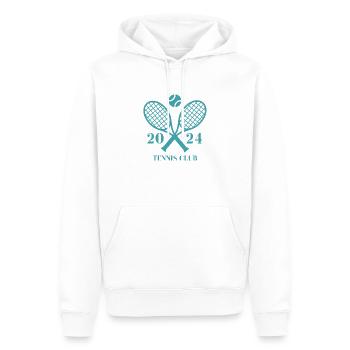 2024 tennis club - Sweat à capuche Premium bio Homme - blanc - Devant - Nico (187cm)
