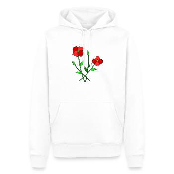 Blühender Mohn - Männer Premium Bio Hoodie - Weiß - Vorne - Nico (187cm)