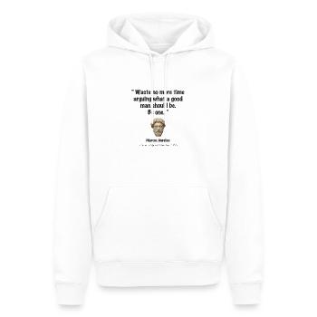 Be a man - Men’s Premium Organic Hoodie - white - Front - Nico (187cm)