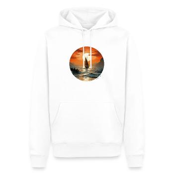 Segelboot Meer Maritim Mond Ozean Nautik - Männer Premium Bio Hoodie - Weiß - Vorne - Nico (187cm)