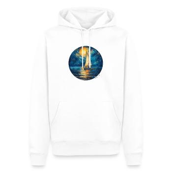 Segelboot Meer Maritim Mond Ozean Nautik - Männer Premium Bio Hoodie - Weiß - Vorne - Nico (187cm)
