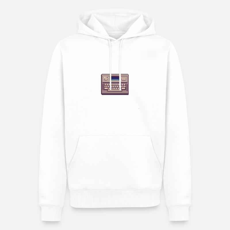 Octets rétro - Comp - Sweat à capuche Premium bio Homme - blanc