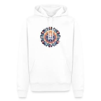 Mandala Time 4 - Männer Premium Bio Hoodie - Weiß - Vorne - Nico (187cm)