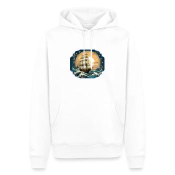 Segelboot Meer Maritime Mond Ozean Nautik T Shirt - Männer Premium Bio Hoodie - Weiß - Vorne - Nico (187cm)