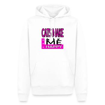 Félin - Sweat à capuche Premium bio Homme - blanc - Devant - Nico (187cm)