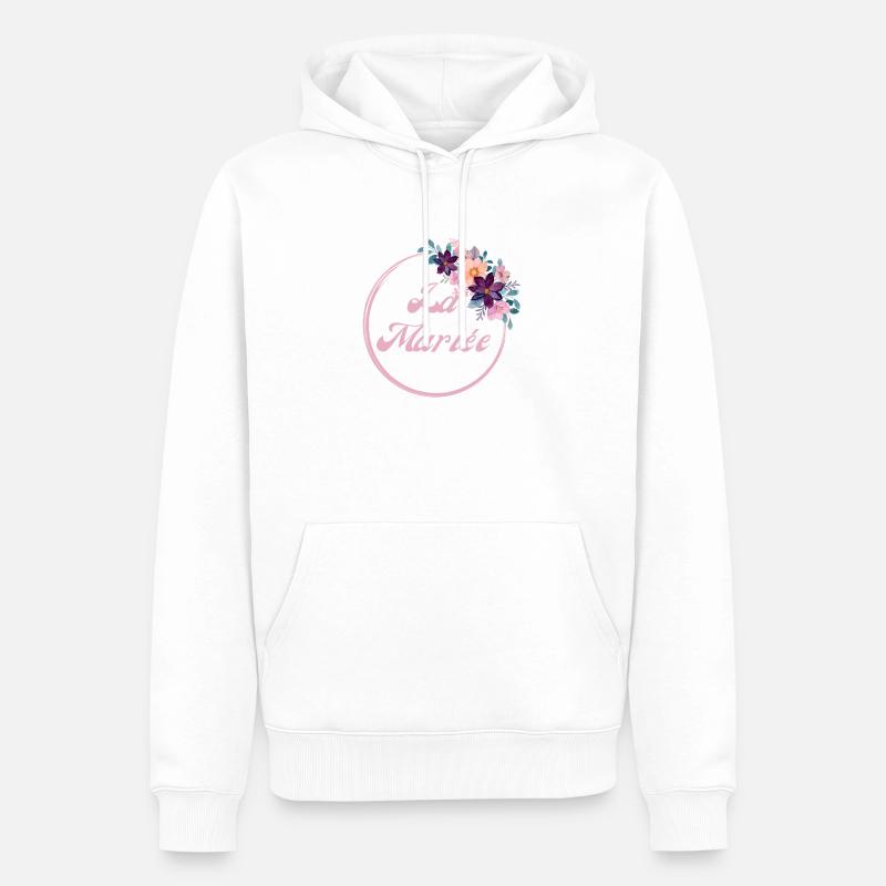 Die rosa Blumenbraut - Braut Geschenkidee - Männer Premium Bio Hoodie - Weiß