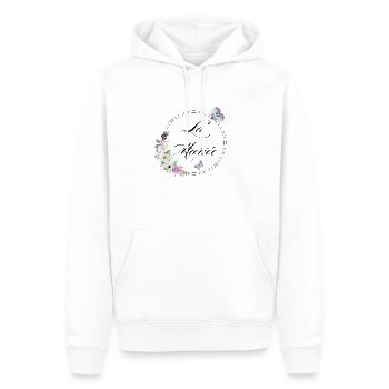 Der Braut-Schmetterling - Braut-Geschenkidee - Männer Premium Bio Hoodie - Weiß - Vorne - Nico (187cm)