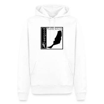 Feelgood Fuerteventura s/w svg - Männer Premium Bio Hoodie - Weiß - Vorne - Nico (187cm)
