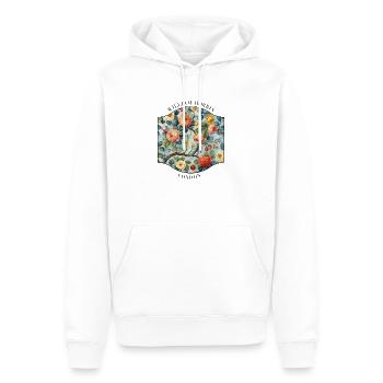 William Morris - Männer Premium Bio Hoodie - Weiß - Vorne - Nico (187cm)