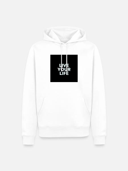 Live Your Live - Männer Premium Bio Hoodie - Weiß