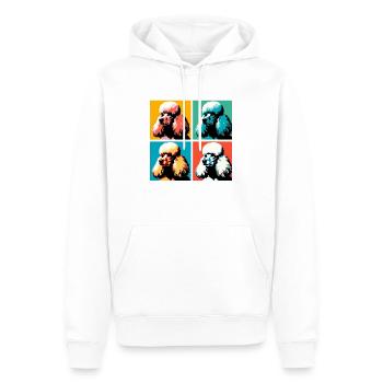 Portrait de chien caniche Pop - Portrait d’animal de compagnie - Sweat à capuche Premium bio Homme - blanc - Devant - Nico (187cm)