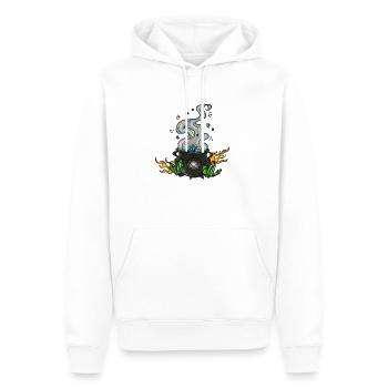 Der vier Elemente Kessel - Männer Premium Bio Hoodie - Weiß - Vorne - Nico (187cm)