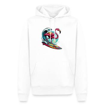 Flamingo - Männer Premium Bio Hoodie - Weiß - Vorne - Nico (187cm)