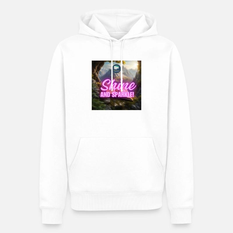 Éclat et éclat émeraude - Sweat à capuche Premium bio Homme - blanc