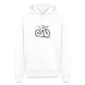 Gravel // Vélo Gravel (noir) - Sweat à capuche Premium bio Homme - blanc - Devant - Nico (187cm)
