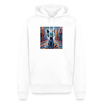 Surreal Pop Animals 11 Cat - Men’s Premium Organic Hoodie - white - Front - Nico (187cm)