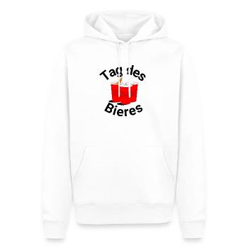 Tag des Biers Beer Pong - Männer Premium Bio Hoodie - Weiß - Vorne - Nico (187cm)