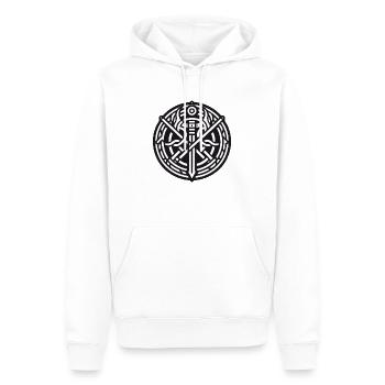 Symboles vikings anciens gaélique celtique version 5 - Sweat à capuche Premium bio Homme - blanc - Devant - Nico (187cm)