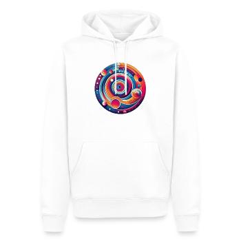 Planète psychédélique - Sweat à capuche Premium bio Homme - blanc - Devant - Nico (187cm)