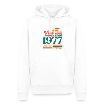 Jahrgang 1977 Limitierte Auflage - Männer Premium Bio Hoodie - Weiß - Vorne - Nico (187cm)