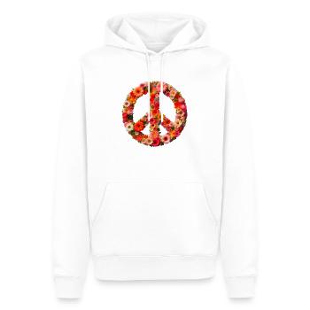 Signe de paix floral - Sweat à capuche Premium bio Homme - blanc - Devant - Nico (187cm)