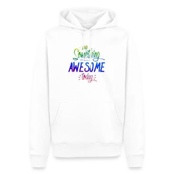 Slogan Illustration Stil Kunst Vektor Mode Grafik - Männer Premium Bio Hoodie - Weiß - Vorne - Nico (187cm)