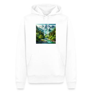 Japon Vintage Nature - Sweat à capuche Premium bio Homme - blanc - Devant - Nico (187cm)