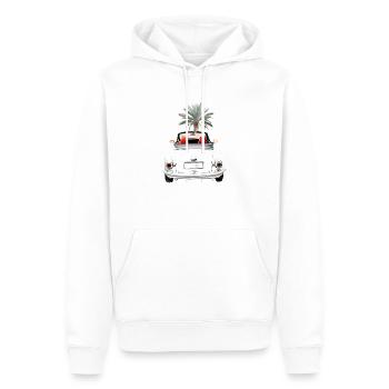 Cabrio im Sommer mit Palme Cabriolet Fahrspaß - Männer Premium Bio Hoodie - Weiß - Vorne - Nico (187cm)