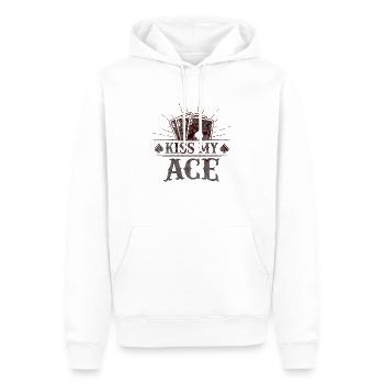 Kiss My Ace jeu de poker jeu de cartes casino club jouer - Sweat à capuche Premium bio Homme - blanc - Devant - Nico (187cm)