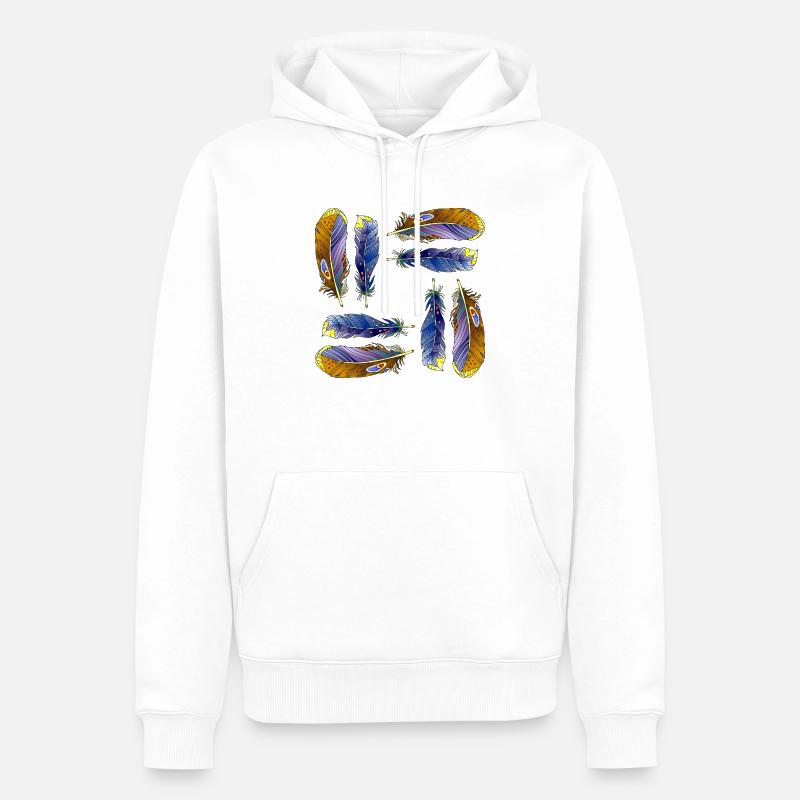 Feder - Männer Premium Bio Hoodie - Weiß