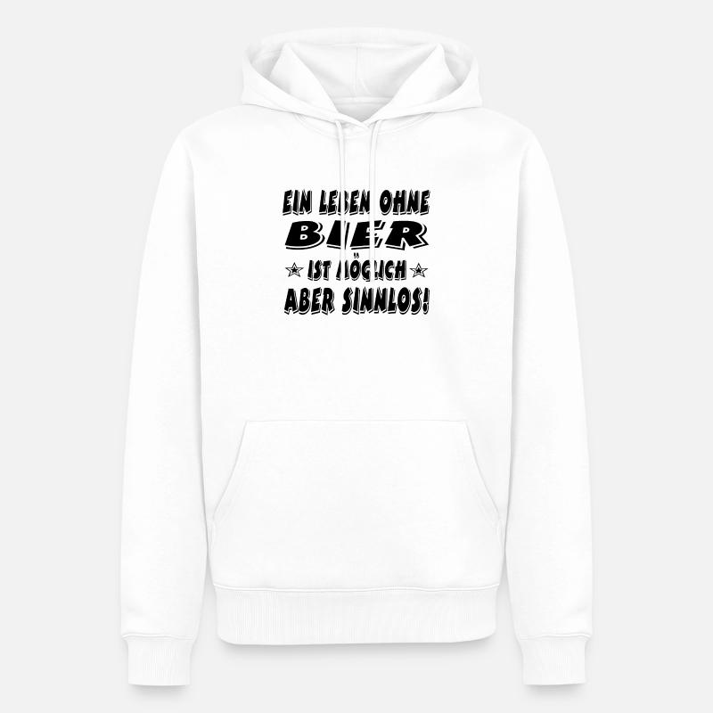 Bier - Männer Premium Bio Hoodie - Weiß