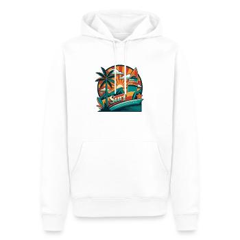 Surfen Logo - Männer Premium Bio Hoodie - Weiß - Vorne - Nico (187cm)