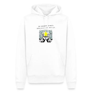 Sternenkind in unseren Herzen - Männer Premium Bio Hoodie - Weiß - Vorne - Nico (187cm)