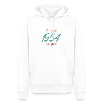 Vintage 1954 edition - Sweat à capuche Premium bio Homme - blanc - Devant - Nico (187cm)