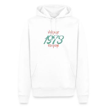 Jahrgang Ausgabe 1973 - Männer Premium Bio Hoodie - Weiß - Vorne - Nico (187cm)