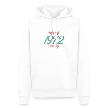 Jahrgang Ausgabe 1972 - Männer Premium Bio Hoodie - Weiß - Vorne - Nico (187cm)