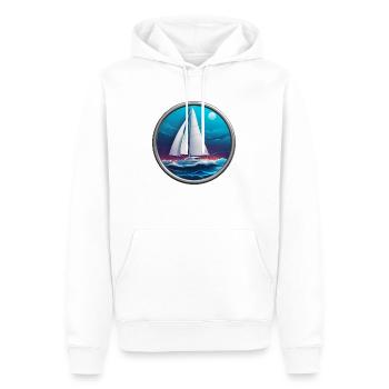 Auf dem Wasser - Männer Premium Bio Hoodie - Weiß - Vorne - Nico (187cm)